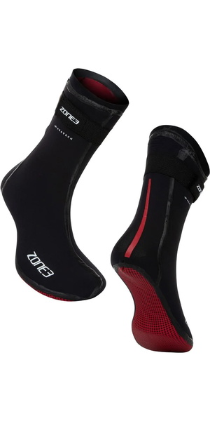 2026 Zone3 Neoprene Heat-Tech Warmth Socks NA18UHTS101 - Black / Red